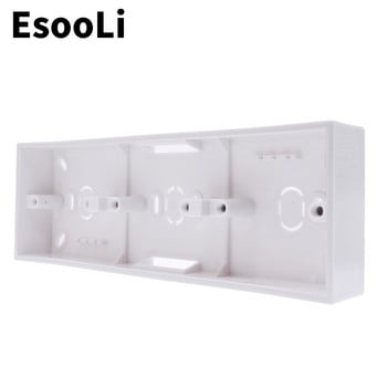 EsooLi Εξωτερικό κουτί στερέωσης 258mm*86mm*34mm για Διακόπτης τριπλής αφής 86 ή υποδοχή Εφαρμογή για οποιαδήποτε θέση επιφάνειας τοίχου