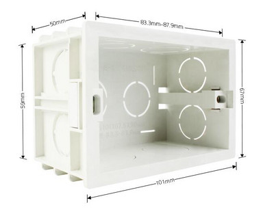 Livolo tamna kutija, bijeli plastični materijali, 101 mm * 67 mm standardna ABS kutija za unutarnju montažu za SAD za 118 mm * 72 mm zidni prekidač za svjetlo