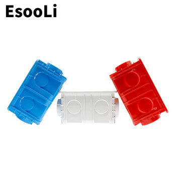EsooLi Red Wall Mounting Box 86 Internal Cassette White Back Box for 86mm*86mm Standard Touch Switch and Socket with USB