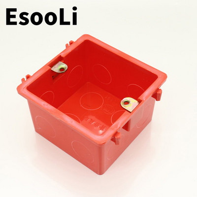 EsooLi Red 86*86MM касета Универсална бяла кутия за стенен монтаж за EU/UK Socket задна кутия и стенен сензорен превключвател, популярни в RU