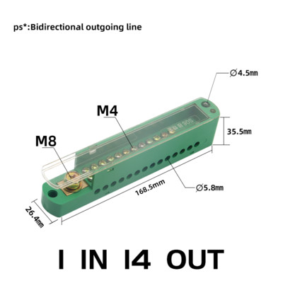 FJ6/JHD terminalni blok velike snage, mesingana razvodna kutija, jednopolni, jedan u više žica, razvodna kutija