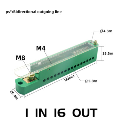 FJ6/JHD terminalni blok velike snage, mesingana razvodna kutija, jednopolni, jedan u više žica, razvodna kutija