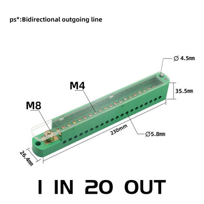 FJ6/JHD terminalni blok velike snage, mesingana razvodna kutija, jednopolni, jedan u više žica, razvodna kutija