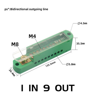 FJ6/JHD terminalni blok velike snage, mesingana razvodna kutija, jednopolni, jedan u više žica, razvodna kutija