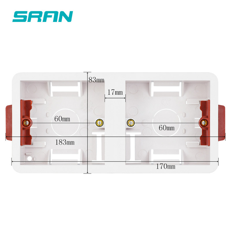 86 Kutija za suhe obloge tipa 2 za gipsane ploče, gipsane ploče, gipsane ploče 35 mm dubine Zidna kutija s prekidačem Zidna utičnica, kaseta SRAN