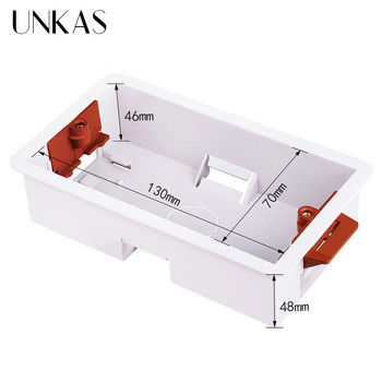 UNKAS Кутия за суха облицовка за гипсокартон / гипсокартон / гипсокартон с дълбочина 46 mm Гнездо за превключвател за стена 86 mm / 146 mm Касета