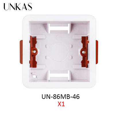 Cutie de căptușeală uscată UNKAS pentru plăci de gips-carton/gips-carton/gips-carton Adâncime 46 mm Priză întrerupător de perete 86 mm / Casetă 146 mm