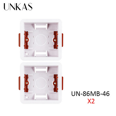 Cutie de căptușeală uscată UNKAS pentru plăci de gips-carton/gips-carton/gips-carton Adâncime 46 mm Priză întrerupător de perete 86 mm / Casetă 146 mm