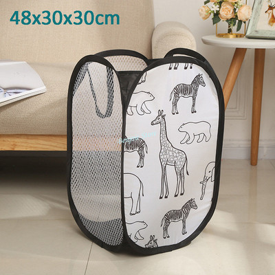 Tīkla uznirstošais netīrās veļas grozs traucē salokāms veļas grozs ar izturīgiem rokturiem Apģērbu uzglabāšanas grozi Veļas grozs