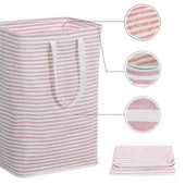 Velika kućanska košara za rublje od 72 l Sklopiva prugasta korpa za rublje otporna na vlagu za odjeću igračke