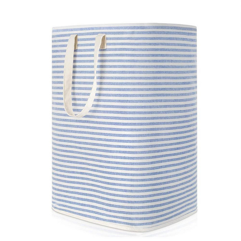 Velika kućanska košara za rublje od 72 l Sklopiva prugasta korpa za rublje otporna na vlagu za odjeću igračke
