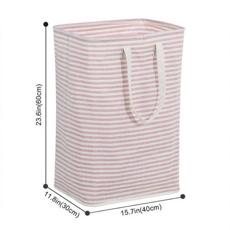 Velika kućanska košara za rublje od 72 l Sklopiva prugasta korpa za rublje otporna na vlagu za odjeću igračke