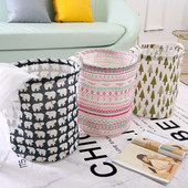 Pamučna lanena košara za prljavo rublje sklopiva periva okrugla vodootporna kanta za organizatore igračka za odjeću veliki kapacitet za pohranu doma