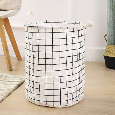 Pamučna lanena košara za prljavo rublje sklopiva periva okrugla vodootporna kanta za organizatore igračka za odjeću veliki kapacitet za pohranu doma