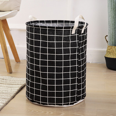 Pamučna lanena košara za prljavo rublje sklopiva periva okrugla vodootporna kanta za organizatore igračka za odjeću veliki kapacitet za pohranu doma