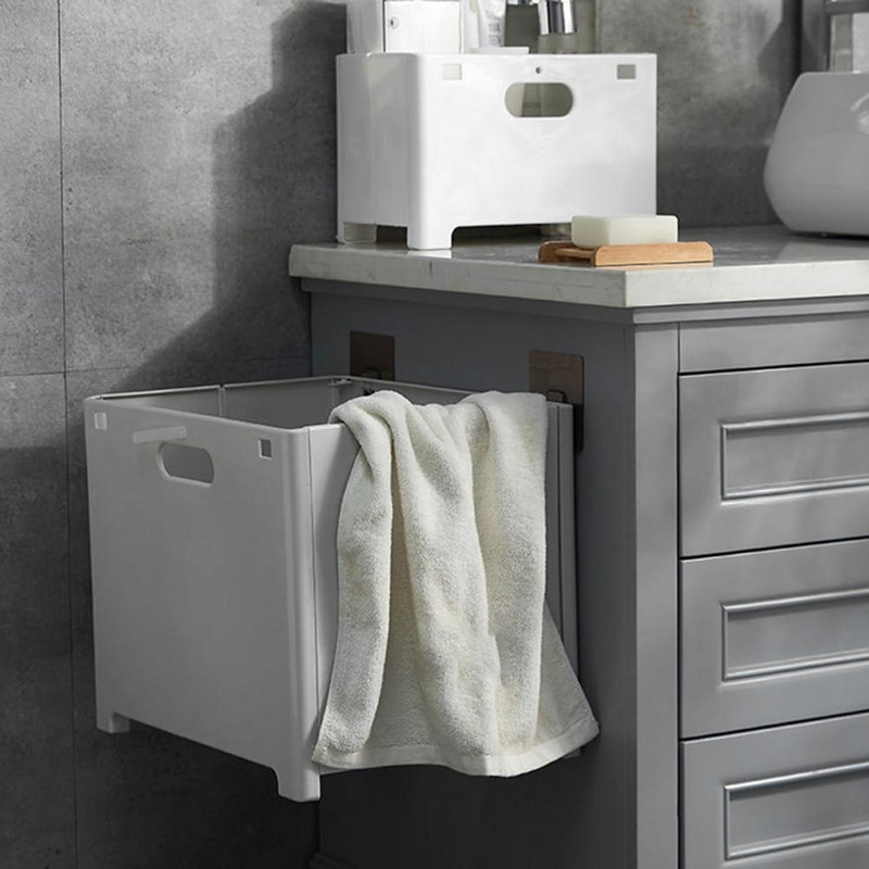Korisna košara za pohranu odjeće Košara za rublje koja štedi prostor WC soba bez bušenja Sklopiva košara za prljavu odjeću Držite urednu