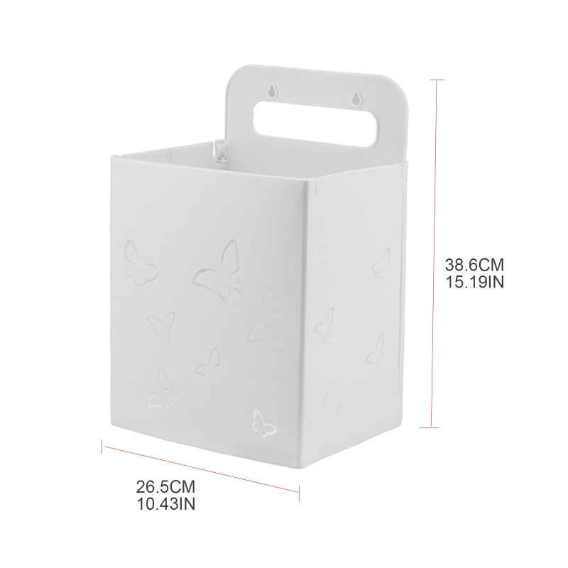 Plastična viseća korpa za rublje s ručkom, sklopiva košara za montiranje na zid, izdubljeni leptir, posuda za pohranu prljave odjeće