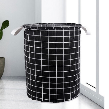 Сгъваема кошница за пране Кофа Кошници за съхранение на дрехи Голяма водоустойчива ленена кърпа Домашна играчка Органайзер за варел за съхранение на дрехи