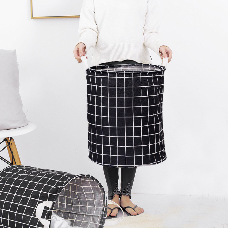 Sklopiva košara za rublje Kanta Košare za pohranu odjeće Velika vodootporna lanena tkanina Kućna igračka Organizator za pohranu odjeće Bačva