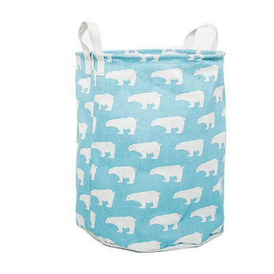 1kom sklopiva vodootporna košara za pohranu odjeće, pamučna lanena torba za pohranu, kućna košara za pohranu s crtežima