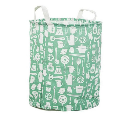 1kom sklopiva vodootporna košara za pohranu odjeće, pamučna lanena torba za pohranu, kućna košara za pohranu s crtežima