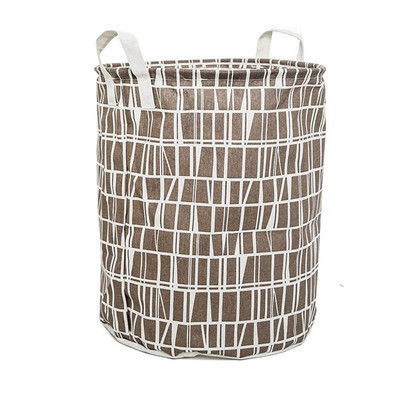 1kom sklopiva vodootporna košara za pohranu odjeće, pamučna lanena torba za pohranu, kućna košara za pohranu s crtežima