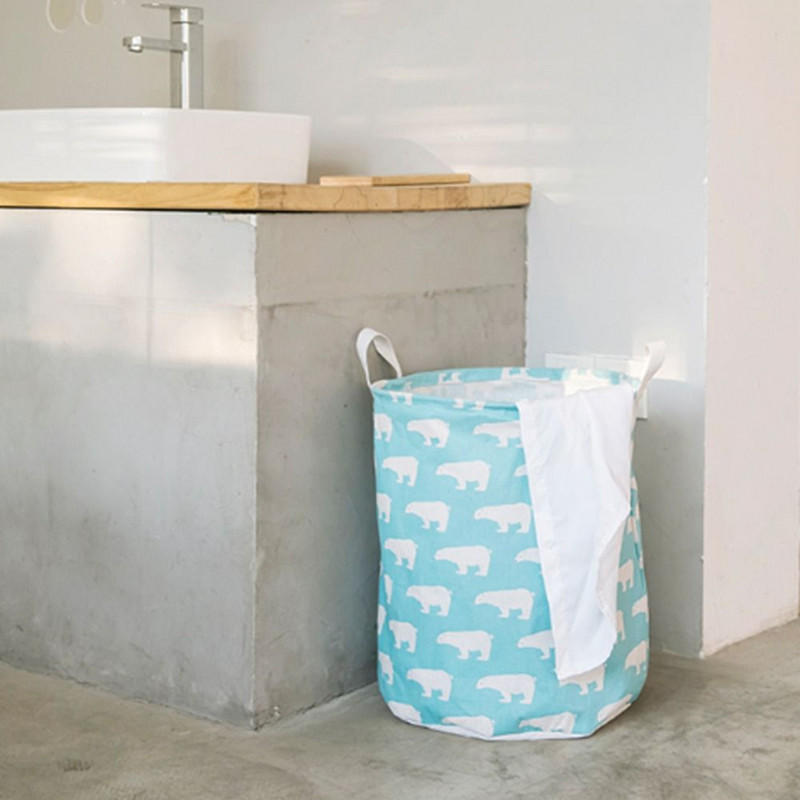 1kom sklopiva vodootporna košara za pohranu odjeće, pamučna lanena torba za pohranu, kućna košara za pohranu s crtežima