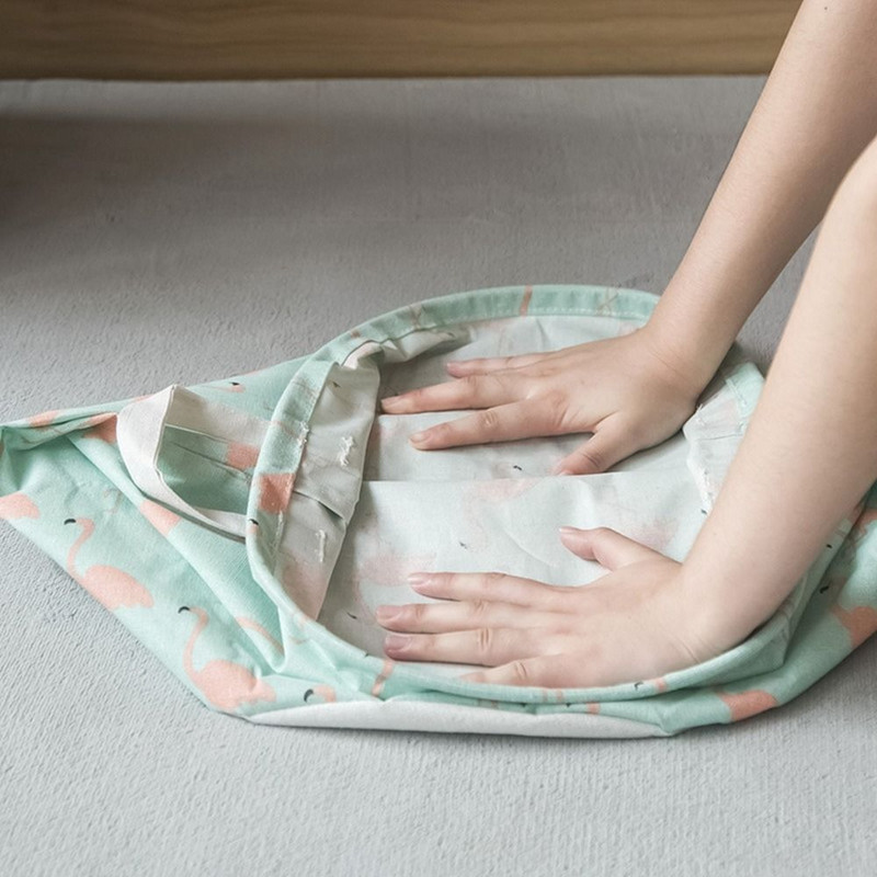 1kom sklopiva vodootporna košara za pohranu odjeće, pamučna lanena torba za pohranu, kućna košara za pohranu s crtežima