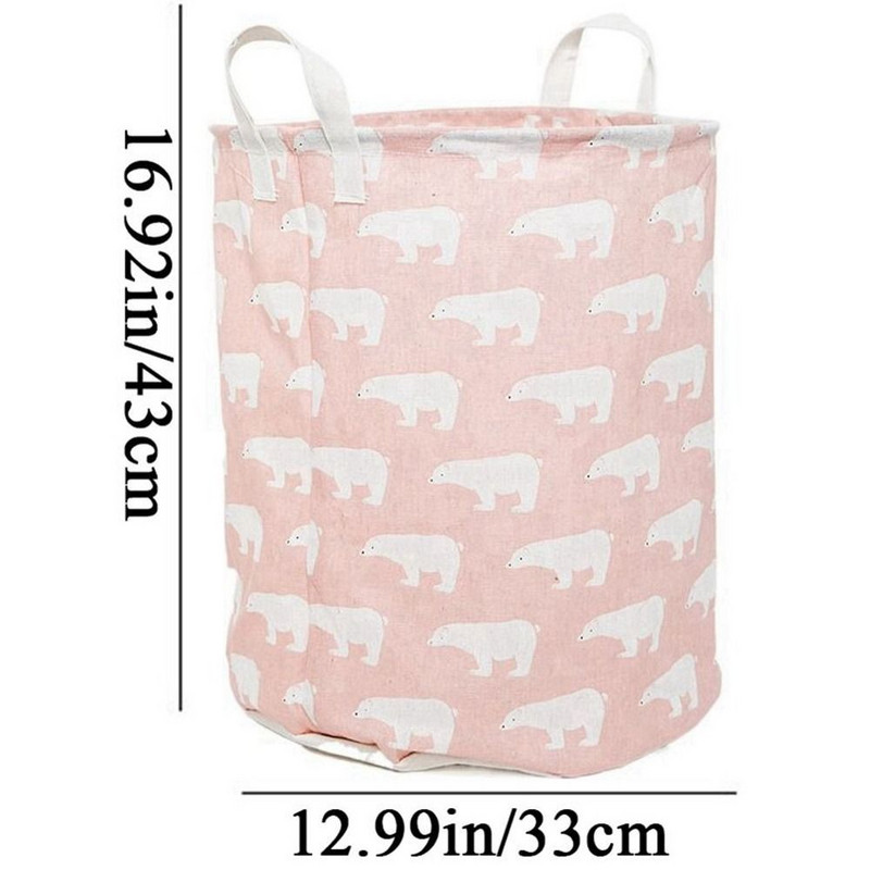 1kom sklopiva vodootporna košara za pohranu odjeće, pamučna lanena torba za pohranu, kućna košara za pohranu s crtežima