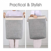 Veļas grozs ar rokturiem Salokāmas drēbes Veļas glabāšanas tvertne ar noņemamiem kronšteiniem rotaļlietu apģērbu organizēšanai