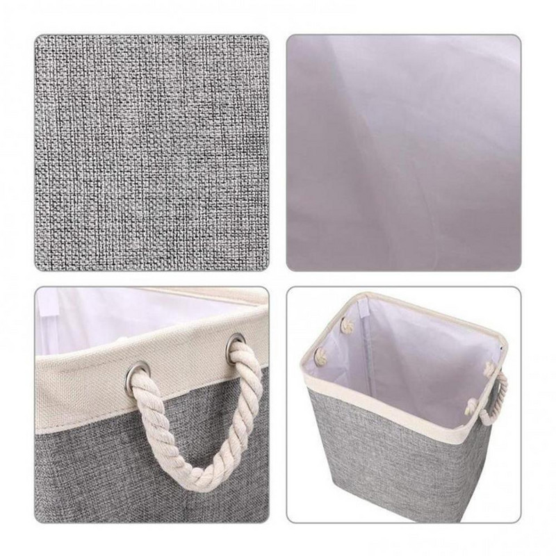 Veļas grozs ar rokturiem Salokāmas drēbes Veļas glabāšanas tvertne ar noņemamiem kronšteiniem rotaļlietu apģērbu organizēšanai