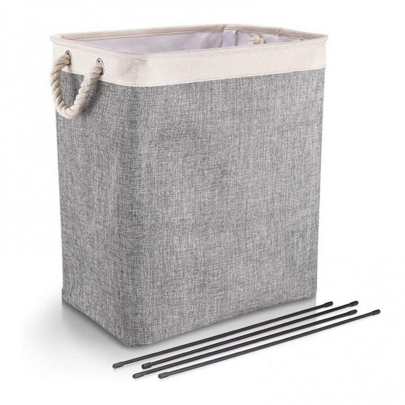 Veļas grozs ar rokturiem Salokāmas drēbes Veļas glabāšanas tvertne ar noņemamiem kronšteiniem rotaļlietu apģērbu organizēšanai