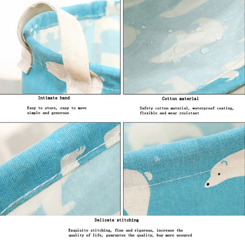 Sklopiva platnena košara za pohranu s uzorkom slatkih životinja Košare za rublje za kupaonicu Velika košara za pohranu Potrepštine za kućnu pohranu