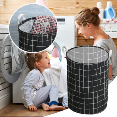 Sklopive košare za rublje od pamučnog i lanenog platna Srednja platnena košara za rublje s otvorom koja drži i slaže kantu za rublje 35*45 cm