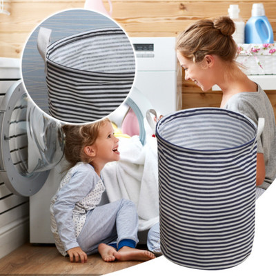 Sklopive košare za rublje od pamučnog i lanenog platna Srednja platnena košara za rublje s otvorom koja drži i slaže kantu za rublje 35*45 cm