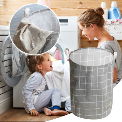 Sklopive košare za rublje od pamučnog i lanenog platna Srednja platnena košara za rublje s otvorom koja drži i slaže kantu za rublje 35*45 cm