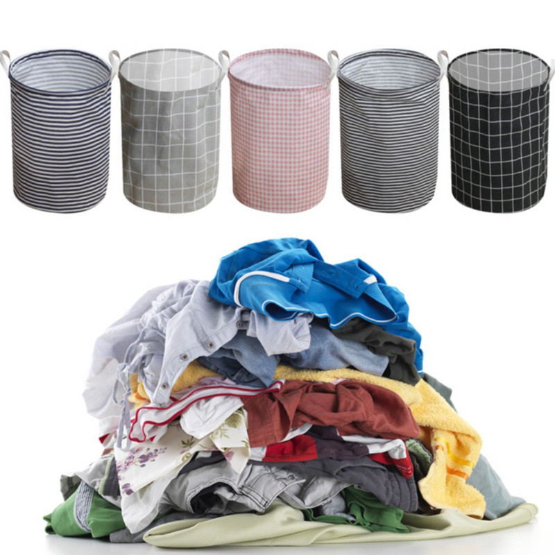 Sklopive košare za rublje od pamučnog i lanenog platna Srednja platnena košara za rublje s otvorom koja drži i slaže kantu za rublje 35*45 cm