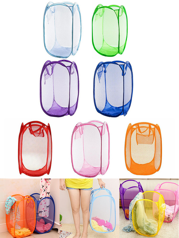 Košare za pohranu rublja, odjeće, košara za rublje, torba za lako otvaranje, mrežasta košara za rublje, košara za studentski dom