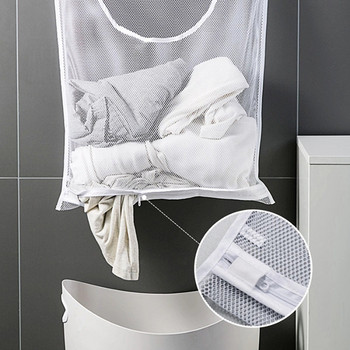Монтиран на стена кош за пране Дишаща кошница за съхранение на мръсни дрехи Окачен на стена Организатор за пране за дрехи за баня
