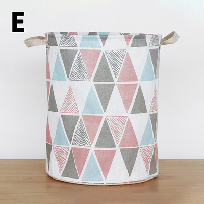 Okrugle košare za prljavu odjeću Igračke Sklopive vreće za kante Pamučna lanena košara za rublje Spremište protiv prašine Vodootporna korpa za bačvu
