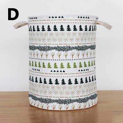 Okrugle košare za prljavu odjeću Igračke Sklopive vreće za kante Pamučna lanena košara za rublje Spremište protiv prašine Vodootporna korpa za bačvu
