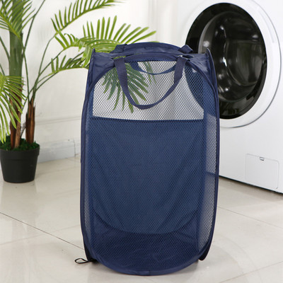 Mrežasta sklopiva košara za prljavu odjeću Košara za pohranu odjeće s izdržljivom ručkom Kućna košara za prljavu odjeću Prijenosna košara za rublje