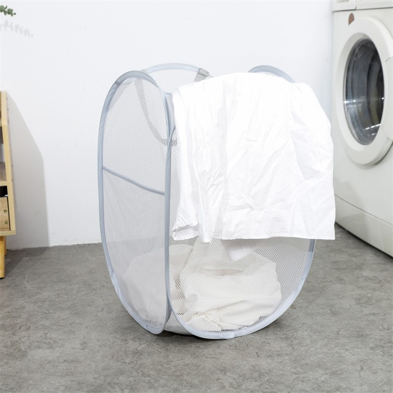 Mrežasta sklopiva košara za prljavu odjeću Košara za pohranu odjeće s izdržljivom ručkom Kućna košara za prljavu odjeću Prijenosna košara za rublje