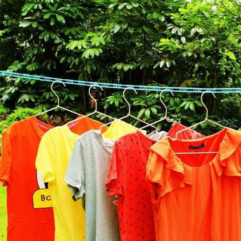 Φορητό αντιολισθητικό αντιανεμικό σχοινί ρούχων με φράχτη τύπου ρούχων Σχοινί για στέγνωμα ρούχων 5M Σχοινί ρούχων εξωτερικού χώρου ταξιδιού