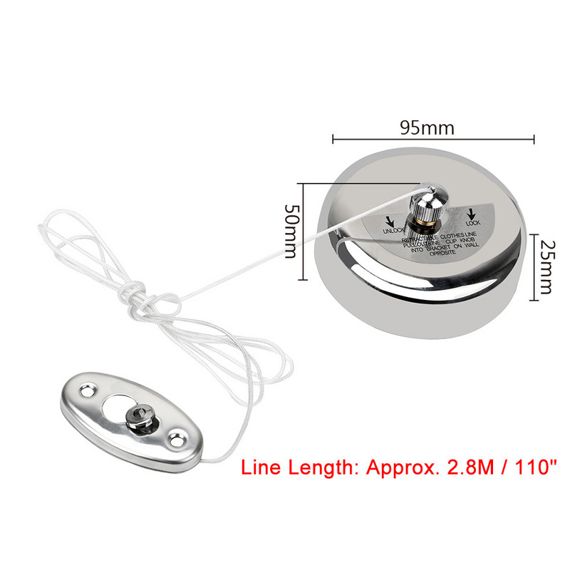 HOOMIN Stalak za sušenje odjeće Konop od nehrđajućeg čelika Uvlačni konopci Sušilica za odjeću Organizator Vješalica za rublje Kućna pohrana