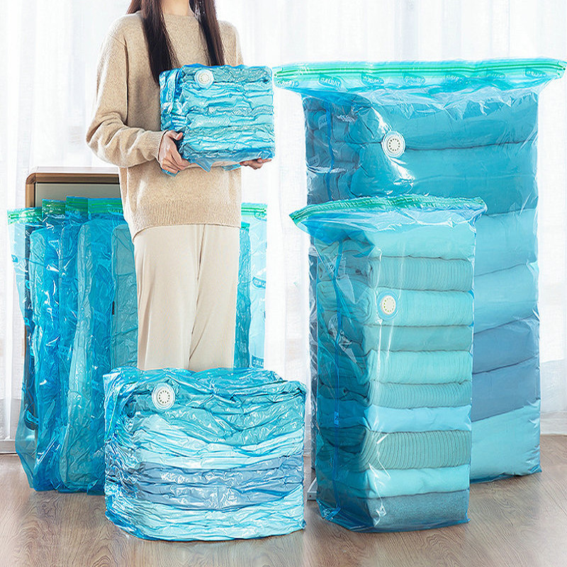 Vakuumska kompresijska vrećica visokog kapaciteta Odjeća za besplatno pumpanje Poplun Skupljanje Zadebljanje Završna obrada Putna pohrana Zatvorena vrećica Plava