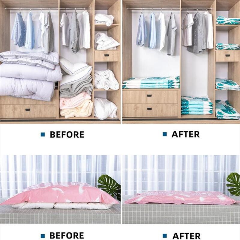 Višekratna vakuumska vrećica i navlaka za pumpu za odjeću. Velika kompresirana plastična prazna vrećica. Spremnik za pohranu pribora za putovanja.