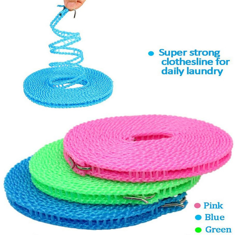 Uže za pranje rublja 3M 5M 8M Vjetrootporno uže za sušenje odjeće Neklizajuće uže Podesivo prijenosno uže za odjeću za kampiranje
