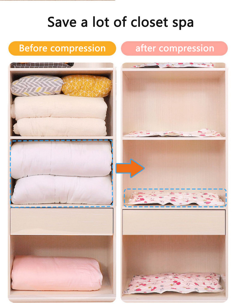 Nova djevojka cherry praktična vakumska vrećica za kućanstvo poplun torba za pohranjivanje odjeće vodootporna kompresijska čvrsta vakuumska torba za pohranjivanje