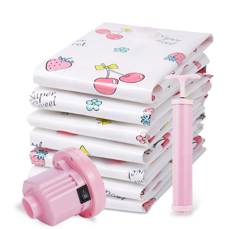 Nova djevojka cherry praktična vakumska vrećica za kućanstvo poplun torba za pohranjivanje odjeće vodootporna kompresijska čvrsta vakuumska torba za pohranjivanje